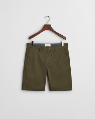 GANT - Slim fit twill shorts til herre juniper green
