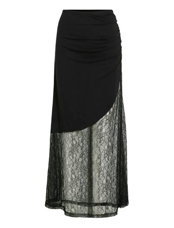 Nmnora Mw Ankle Lace Skirt Black NOISY MAY