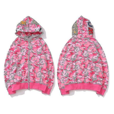 Herre hettegenser Camo Loose Zipper Jacket Sweatershirt For Herre Boy vY