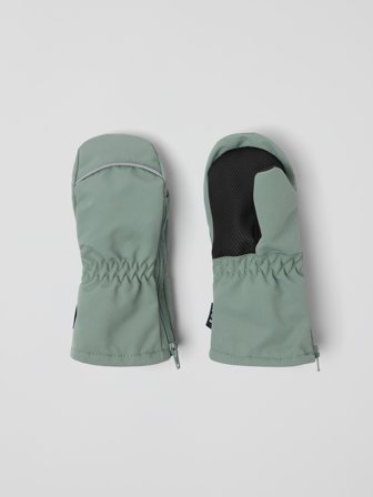 Polarn O. Pyret - Windproof zip shell mittens - 1 - Childrenswear - green
