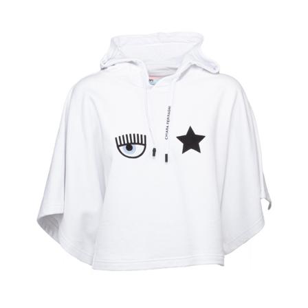 Chiara Ferragni Collection Eye star sweatshirt with hood , Wit , Dames , Maat: XS