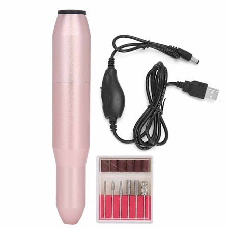 15000RPM Profesjonell USB Elektrisk Neglebormaskin Pen Maskin Bærbar Neglesliper Polerer Rosa