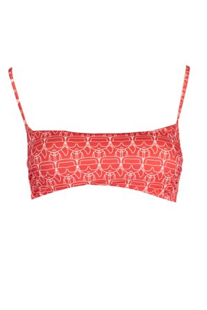 Karl Lagerfeld Beachwear Costume Parte Sopra Donna Rosso