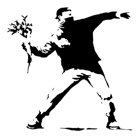 Väggdekor - Blomsteraktivist av Banksy