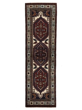 Ardebil Rug 65X215 Runner Black/Brown Wool, Persia