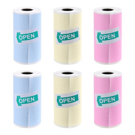 6 ruller multifunksjonell selvklebende termisk papir memo journal for miniskriver