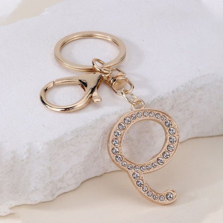 Timanttikirjain avaimenperä, laukkukoru avaimenperä - Q