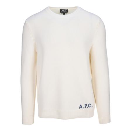 A.p.c. Sweater with Logo Hvid, Herre