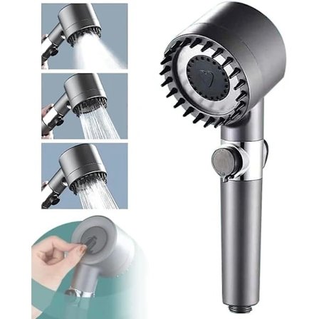 Tysk Multifunksjonell Massasjedusj - Høytrykks 3-modus Håndholdt Dusjhode, Tysk Massasje Multifunksjonell Enknappsjustering Høytrykk