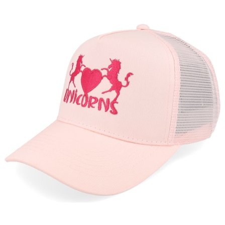 Unicorns - Pink - trucker - Cap - Kids Unicorns Heart Pastel Pink/Pastel Pink A-Frame Trucker - Hatstore