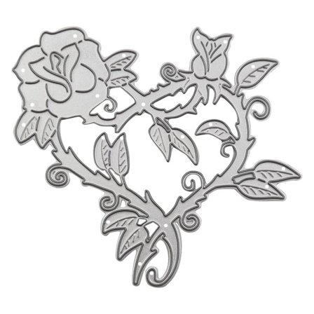 Hjerte Rose Metal Skærestencils Prægestempler til DIY Scrapbooking Kortfremstilling Album Dekoration