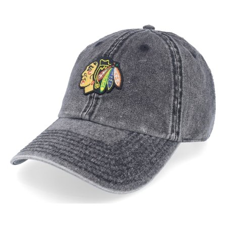 American Needle - NHL - Black - unconstructed - Cap - Chicago Blackhawks Elston Black Dad Cap - Hatstore