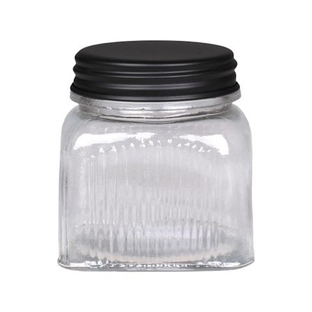 Glasburk m svart lock