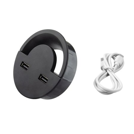 Tilaa säästävä työpöydän johtojen järjestely kaapelireiällä, muovinen latausasema, pöytäkaapelien järjestely toimistoon ja kotiin