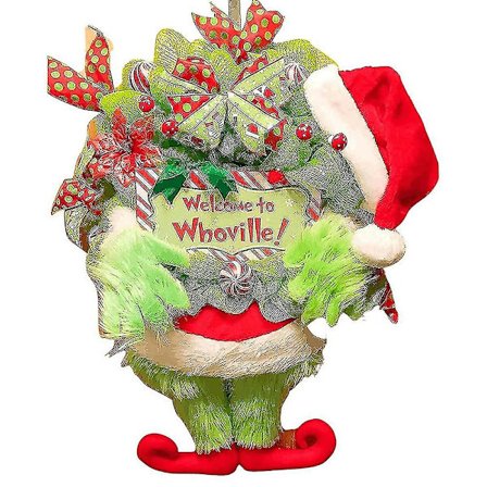 Christmas Thief Stole Grinch Plyschleksaker Krans Hängande Dekor Prop_y