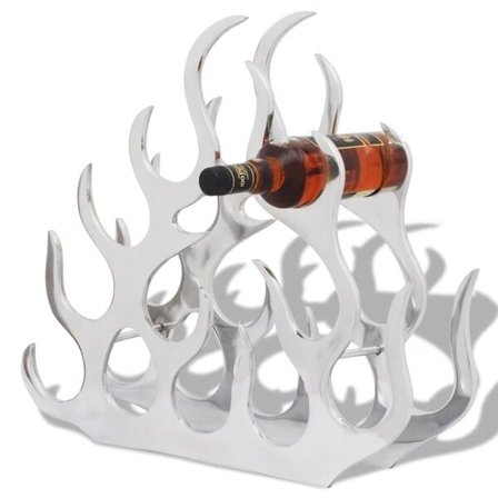 vidaXL Bordsvinställ av aluminium för 11 flaskor Silver