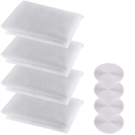 4 stk. Myggenet til vinduer - Insektnet med 4 ruller klæbemiddel