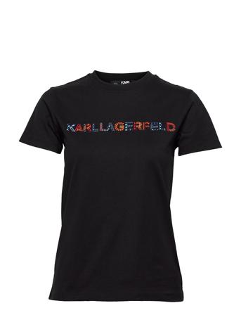Small Multicolour Logo T-Shirt Black Karl Lagerfeld