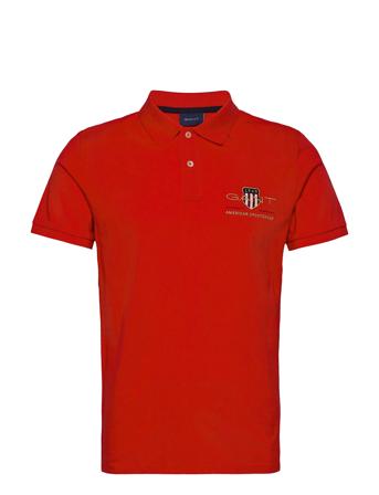Archive Shield Ss Pique Polos Short-sleeved Punainen GANT