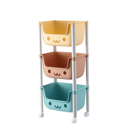 Børns legetøjsopbevaringsstativ 3 enkelte lag 39*25*85cm,