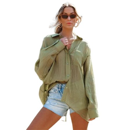 Strandskjorta med V-ringad bikiniblus för kvinnor