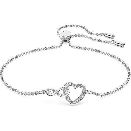 Swarovski Infinity Heart Smyckeskollektion, Halsband Och Armband, Roséguld & Rodiumtonad Finish, Klara Kristaller