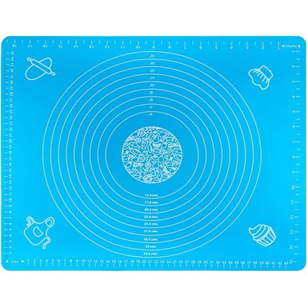 Mordely Silicone Mat, Silicone Baking Mat, Non-Stick Non-Slip Baking Mat, Rolling Mat, Work Mat with Measurements 50 x 40 cm for Fondant