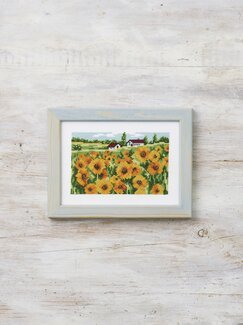 Stickpackung Bild Sonnenblumenwiese