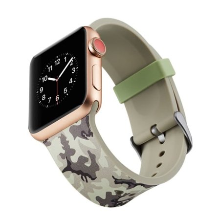 Apple Watch Series 4 40mm kuviollinen joustava silikooni muovinen kellon vaihto ranneke - Harmaa Kamo
