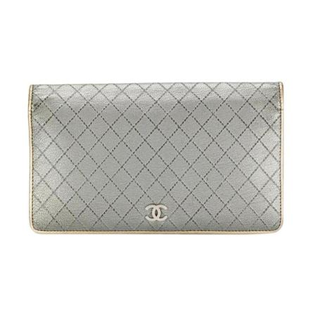 Chanel Vintage, Pre-Owned Wallet Grijs, Dames, Maat:ONE Size,Zilver