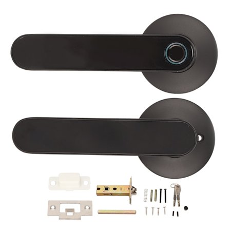 Fingerprint Dörrhandtagslås Nyckelfritt Dörrlås med APP-kontroll & USB-laddningsport för TUYA Smart Home Säkerhetssystem