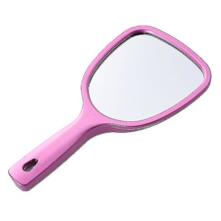 1 st Dubbelsidig Handhållen Spegel Kosmetisk Spegel Baksida 2x Och 3x Förstoring Rund Spegel (rosa)
