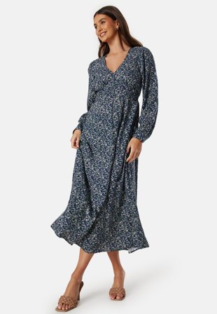 BUBBLEROOM Viscose V-neck Maxi Dress Klær