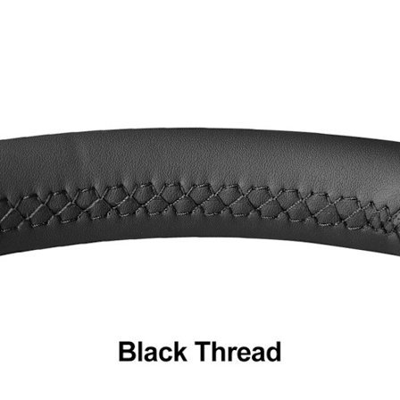 (Svart tråd) Beige konstläder hand-sytt halkfritt bilratt överdrag för Fiat 500 2007-2015 500e 2014-2018 500C 2014-2017