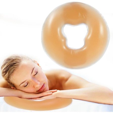Blød Gel Ansigts-hvile Massagepude til Massagebord, Silikone, SPA Seng, Skønhedssalon, Hudpleje, Beige