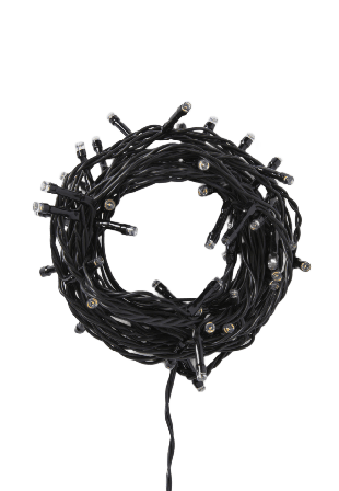 Åhléns Home Ljusslinga för utomhusbruk SIGGE 50 lampor 5 m Belysning Svart ONESIZE