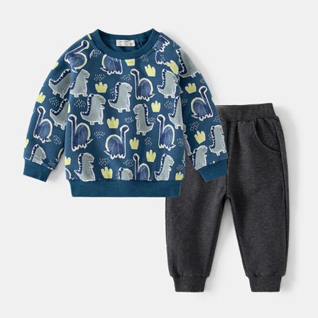 Pojkar Långärmad 2-delad Outfit Tröja Med Rund Hals