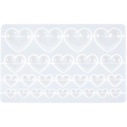 3D Hjerteformet Resinforme - Silikone Støbeform med 25 Hulrum til DIY