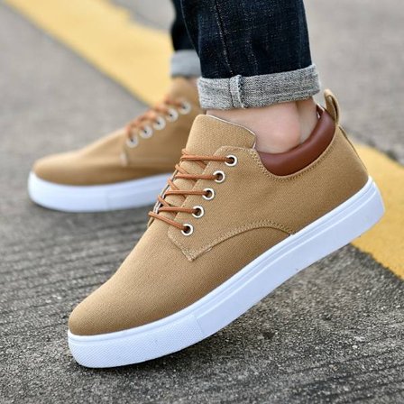 Canvas Sneakers i koreansk stil - Allmatch Casual Sko til Mænd - Trendy Oversized Sneakers til Mænd Khaki Khaki 46