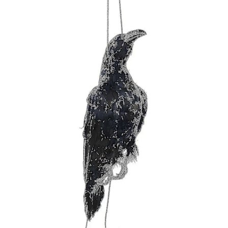 Realistisk Hængende Død Krage Lokkefugl Livsstørrelse Ekstra Sort Fjerbeklædt Krage