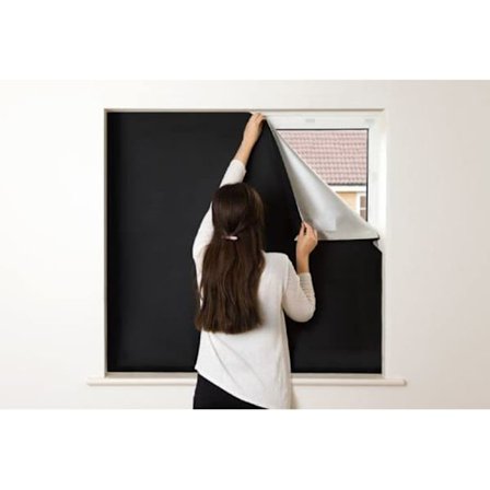 100 % mörkläggningsgardiner, 300 cm x 145 cm, bärbara fönstergardiner utan borr, tillfälliga skugggardiner