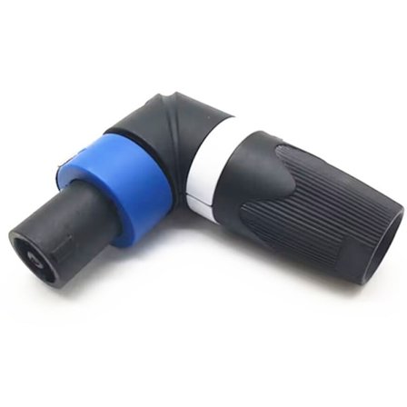 90° Vinkel NL4FC Ohm Audio Stik - 4-Pin Ohm Højre Vinkel Stik - NL4 Adapter 4 Extreme Power Højttaler Twist Lock Stik - (Hvid)