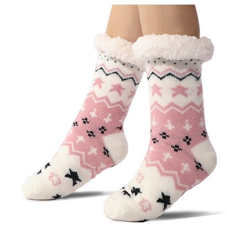 Gulvsokker, Varme Vintersokker, Innesokker, Peiskosetøfler, Varme Sklisikre Hussokker Voksne, Sklisikre Tøfler for, Tykke Plysjsokker, Hvit