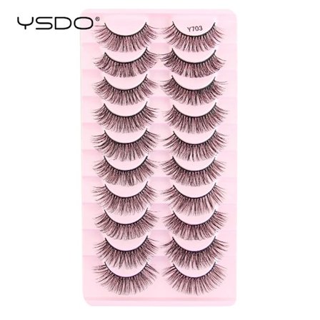 Lashes 3/10 Par Half Lashes Katt Öga Naturliga Långa Snor 3D Mink Ögonfransar Full Remsa Lashes Makeup Förlängning Verktyg