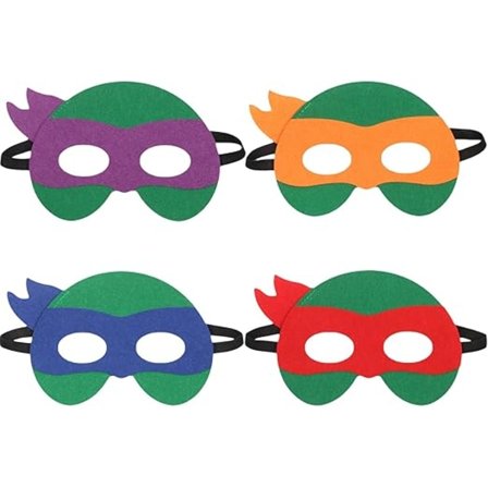 Hjälte Ninja Turtles Mask Hjälte Maskerad Rollspel Tillbehör Cosplay Mask Ninja Filtmask för Pojkar Flickor