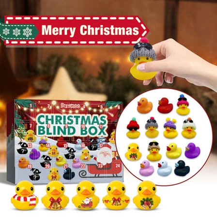 Julekalender Leketøyskasse Gummi And Dyr Barn Gave 31*22,6*5cm