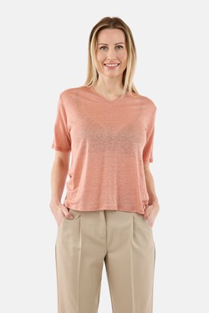 B. COPENHAGEN - Kortærmet T-shirt - Koral - Afslappet Fit