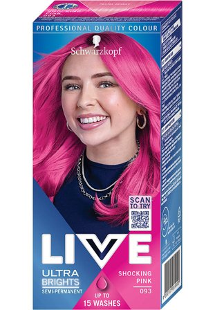 Schwarzkopf LIVE Ultra Brights Toning Hårfarve 93 Shocking Pink, Hår, Hårfarve, Toningsfarve