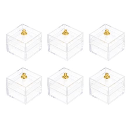 10 stk. godteridisplayboks, oppbevaringsboks i plast, mini dekorasjon (Transparent)