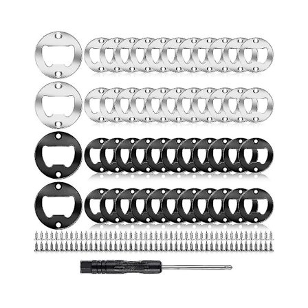 Flaskeåpnerinnsatser Runde DIY Flaskeåpnere Ware Kit DIY Ølåpnere Runde DIY Flaskeåpnere, +sølv